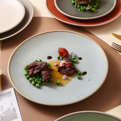 Cerelith Simple Minimalist Style Ceramic Flat Plate for Steak Pasta Flat Plate Fruit Plate