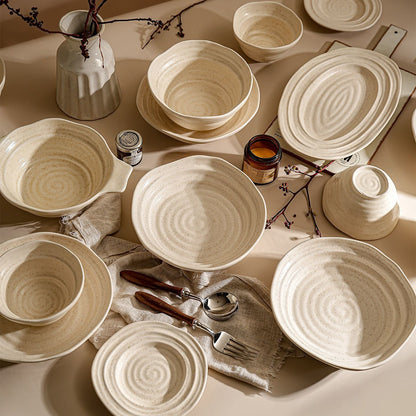 Cerelith Matte Apricot Underglaze Dinnerware Sets Tableware Set Ceramic Bowls
