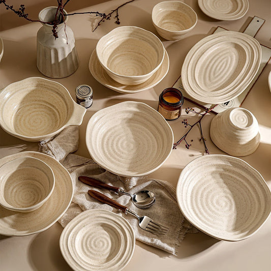Cerelith Matte Apricot Underglaze Dinnerware Sets Tableware Set Ceramic Bowls