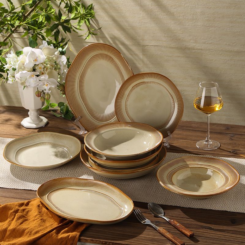 Cerelith dishwares lace textured bowl and plate