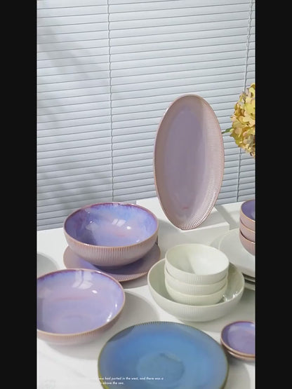 Cerelith Underglaze Color Ceramic Tableware Set, Beautiful Plates and Bowls Sets